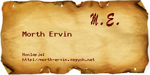 Morth Ervin névjegykártya